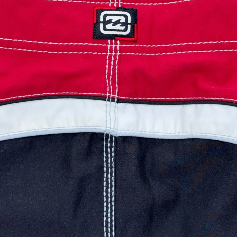 Vintage Billabong Andy Irons Boardshorts Mens 36 White Red Rising Sun Lined Y2K